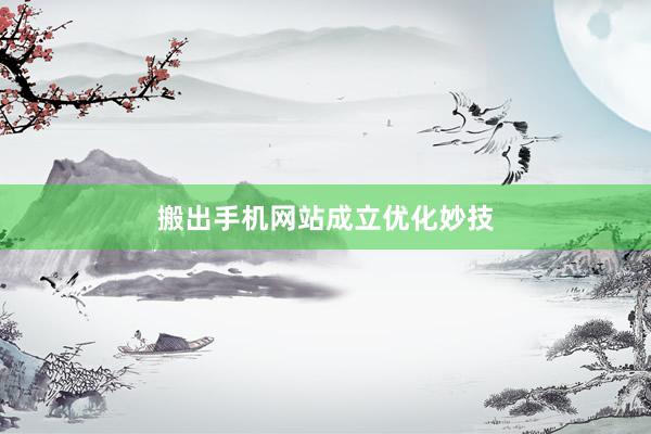 搬出手机网站成立优化妙技