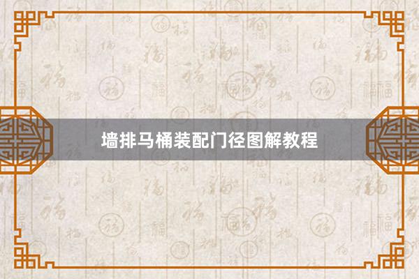 墙排马桶装配门径图解教程